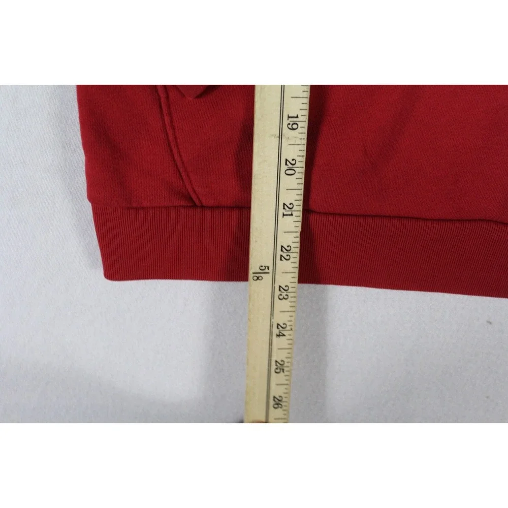 Adidas Boy Red Hooded Sweater Long Sleeve Logo Three Stripes Size Large